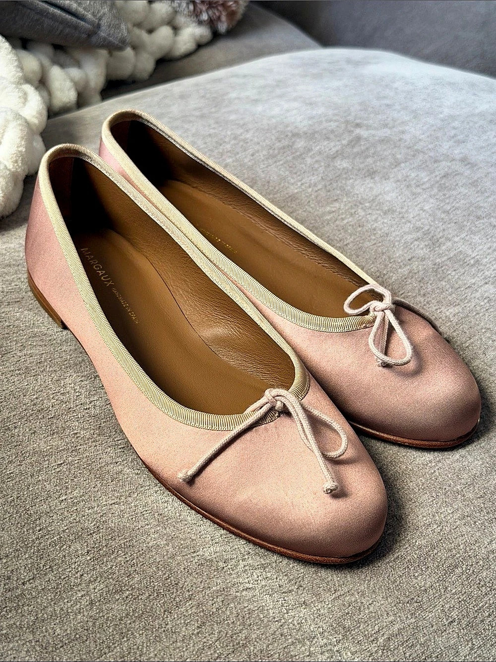 MARGAUX The Demi Ballet Flats in Pink Satin